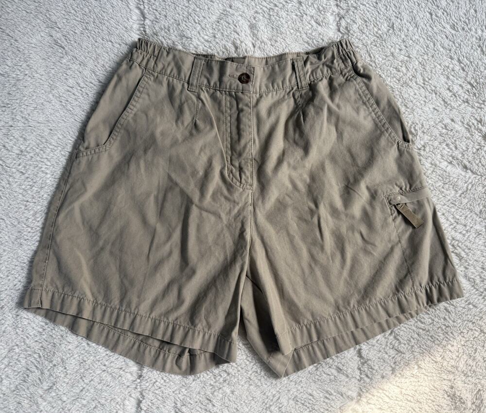Vtg Woolrich Khaki Size 8 Women's Outdoor Hiking Shorts Pockets Cotton High Rise